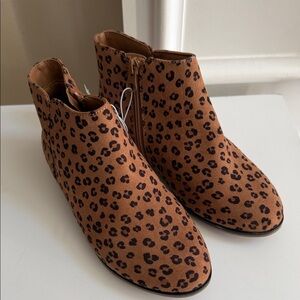 Girls Cat & Jack Leopard Print Ankle Boots